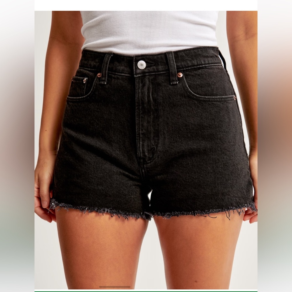 Abercrombie and Fitch Curve Love High Rise Mom Short in Black